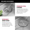 30&rdquo; Drop-In Undermount Stainless Steel Single Bowl Kitchen Sink with Accessories